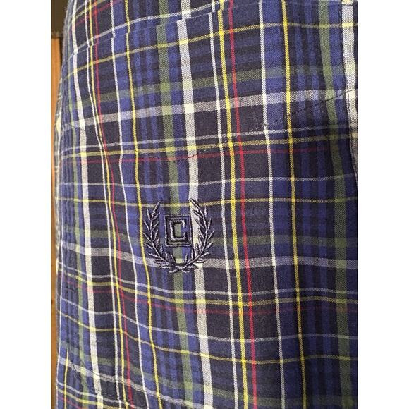 Chaps Shirt Men's 2XLT Long Sleeve Button Down Stretch Easy Care Blue Plaid - Picture 3 of 16